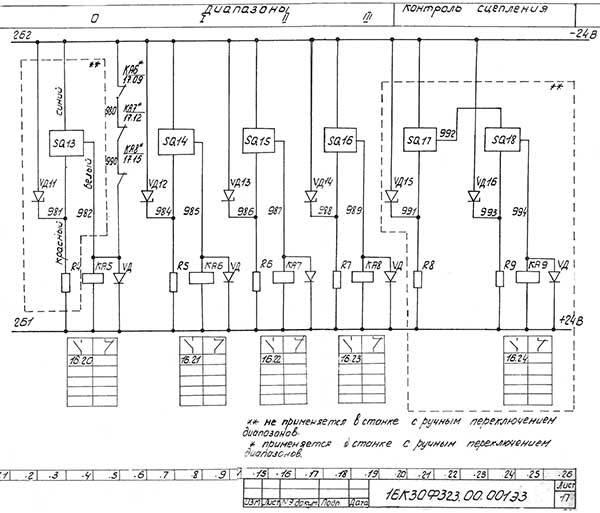 Схема електрична токарного верстата з ЧПУ 16К30Ф3